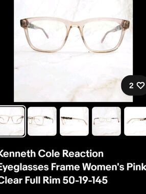 Kenneth Cole Reaction Clear Front Tortoiseshell Temple Glasses - Pink/Brown